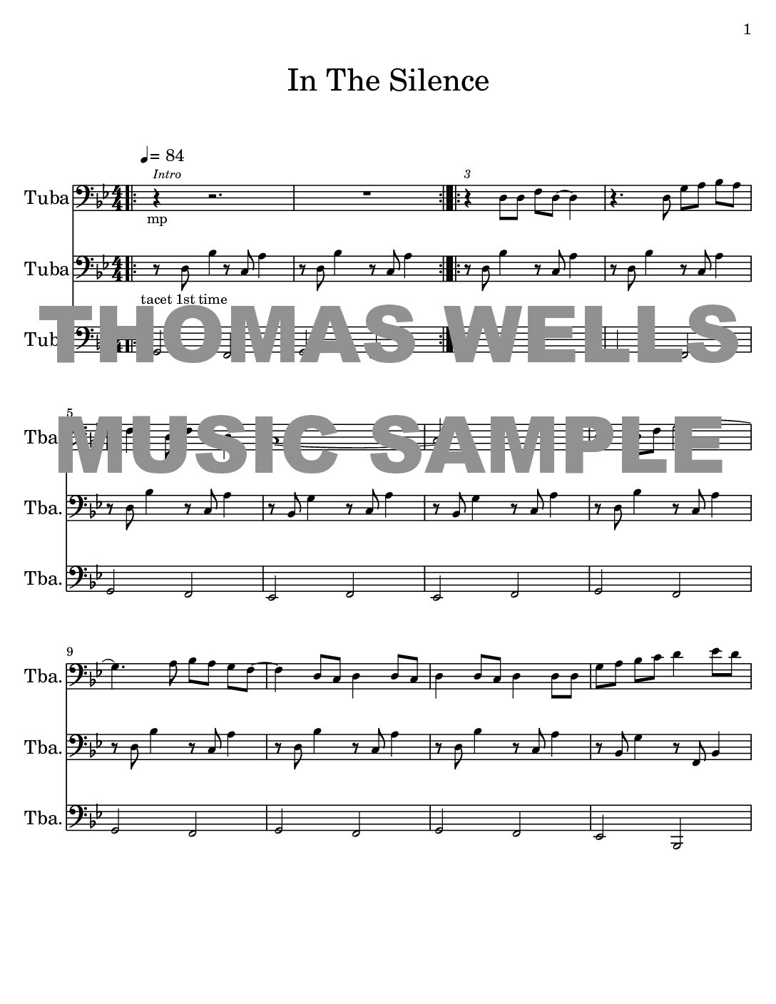 In the Silence Tuba Trio - Thomas Wells Music