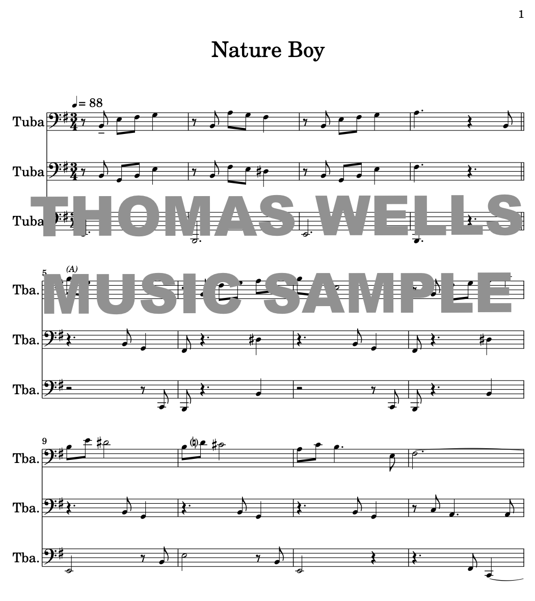 Nature Boy Tuba Trio - Thomas Wells Music